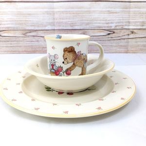 Vintage Mikasa Teddy 3pc Dish set